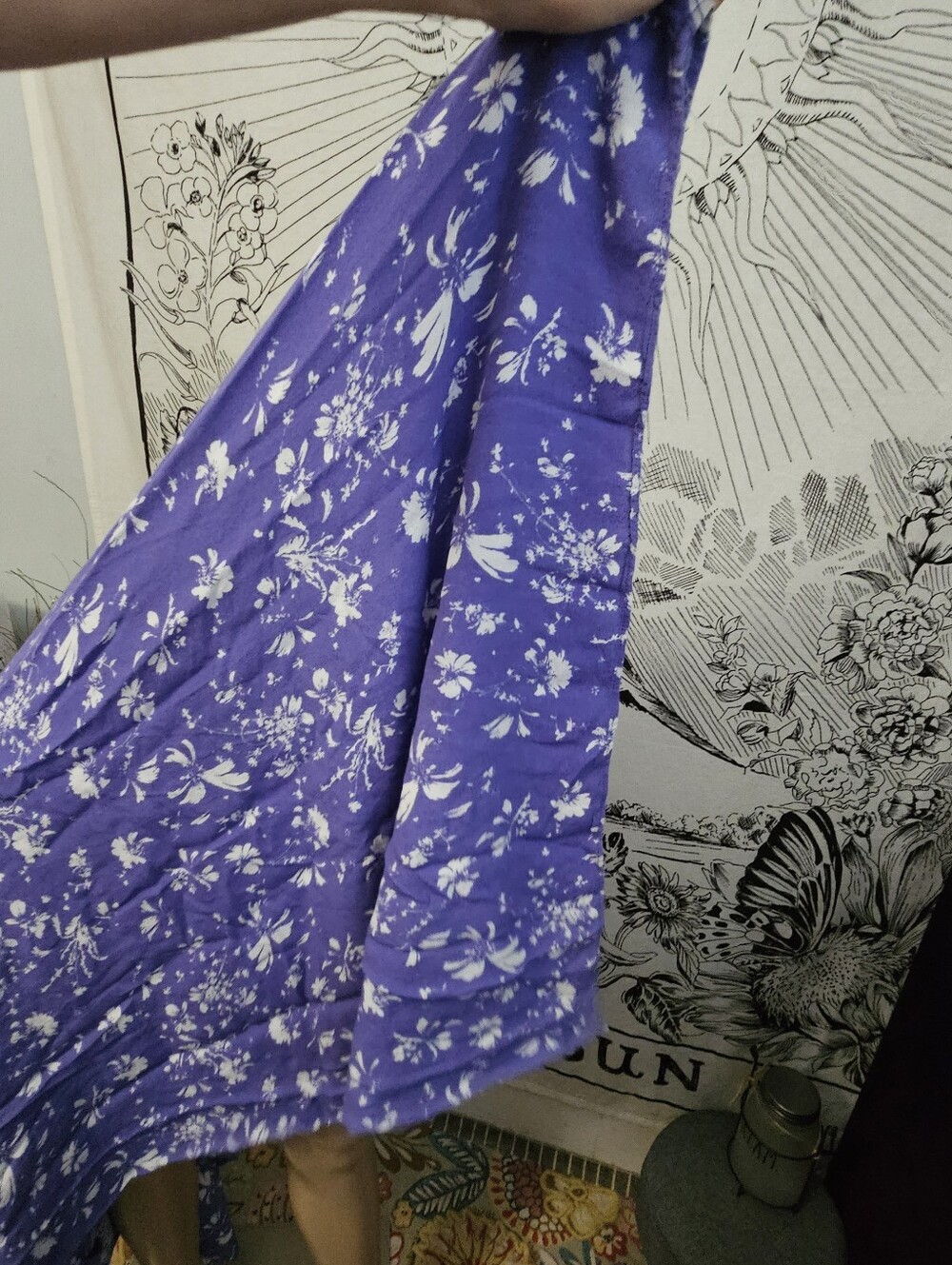 Free People Purple Floral Smocked Jusmpsuit Small - Picture 10 of 12